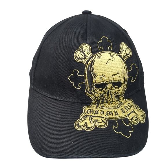 Miami Ink Fitted Baseball Cap Black One Size Adjustable Embroidered 6 Panel - Picture 1 of 10
